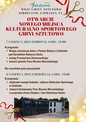 White and Red Simple Grand Opening Poster - 1